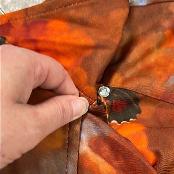 VNTG 70's Panhandle Slim Orange Blue Brown Butterfly Snap Front Shirt Size 14/36 - Picture 5 of 16